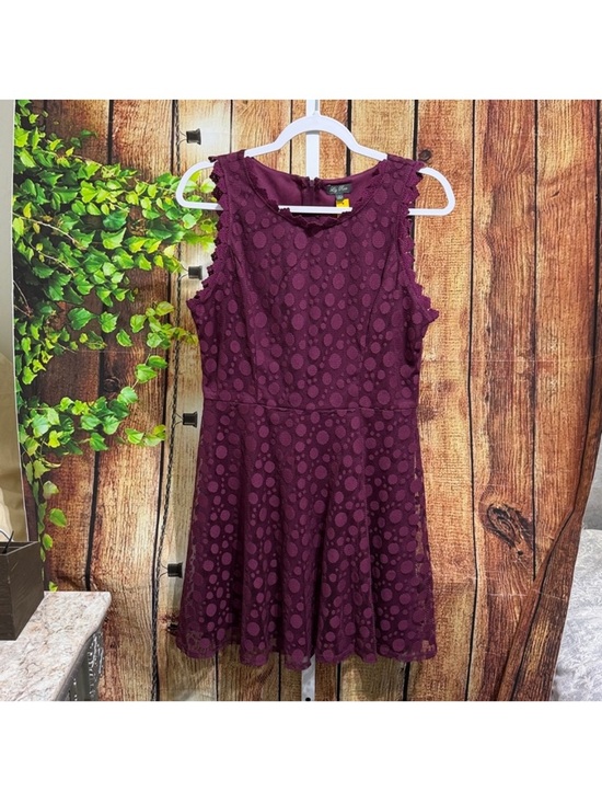 Lily Rose Dresses & Skirts - Lily Rose Plum Eyelet Fit & Flare Midi Dress